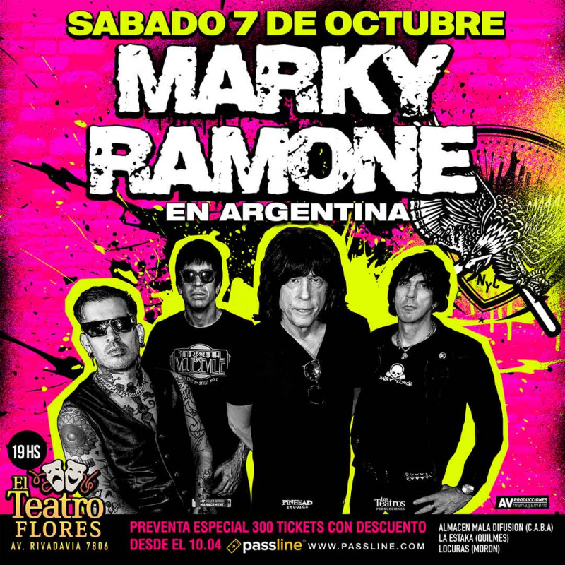 MARKY RAMONE En Argentina 7 De Octubre De 2023 Passline