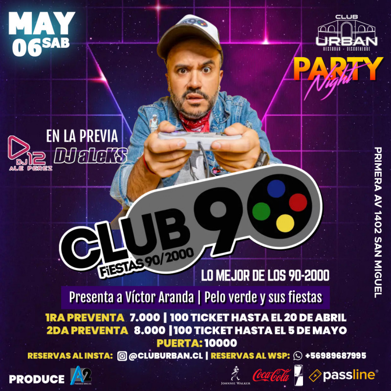FIESTA CLUB 90 - DJ PELO VERDE - Passline
