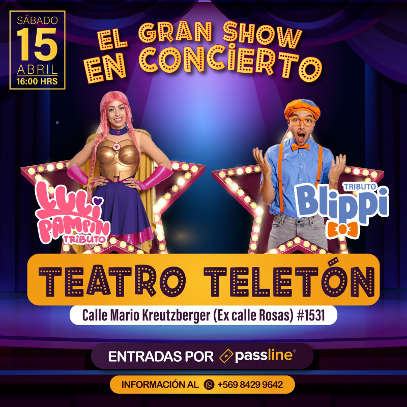 “Luli Pampin and Blippi: A Spectacular Concert Performance at the Teletón Theater!!!”